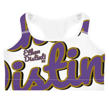 Load image into Gallery viewer, 410.C - White - Purple/Old Gold/Black - Wrap Around - Sports bra