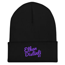 Load image into Gallery viewer, E.D.A Signature - Purple Embroidered - Cuffed Beanie *Avail in the colors: White, Black