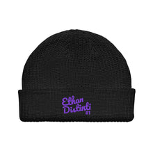 Load image into Gallery viewer, E.D.A Signature - Black - Purple Embroidered - Fisherman Beanie