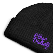 Load image into Gallery viewer, E.D.A Signature - Black - Purple Embroidered - Fisherman Beanie