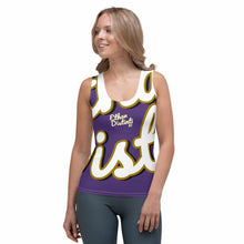 Load image into Gallery viewer, 410.A - Purple - White/Old Gold/Black - Wrap Around- Women's Tank Top