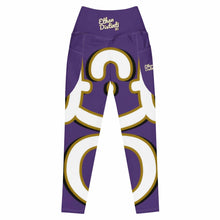 Load image into Gallery viewer, 410.A - Purple - White/Old Gold/Black - Wrap Around.2 - Leggings With Pockets