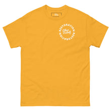 Load image into Gallery viewer, RESTORATION - Coll # 4.A - Avail In The Colors: Orange, Azalea, Irish Green, Carolina Blue, Gold, Royal Blue, Red, Purple - Unisex Classic Tee *Design On Back