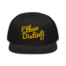 Load image into Gallery viewer, E.D.A Signature - Embroidery Gold Text - Flat Bill Snapback Hat *Avail In 2 colors - Black, Gold/Black/Black