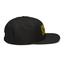 Load image into Gallery viewer, E.D.A Signature - Embroidery Gold Text - Flat Bill Snapback Hat *Avail In 2 colors - Black, Gold/Black/Black