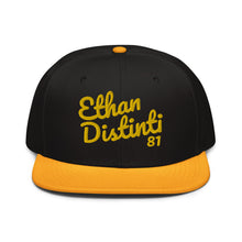 Load image into Gallery viewer, E.D.A Signature - Embroidery Gold Text - Flat Bill Snapback Hat *Avail In 2 colors - Black, Gold/Black/Black