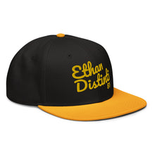 Load image into Gallery viewer, E.D.A Signature - Embroidery Gold Text - Flat Bill Snapback Hat *Avail In 2 colors - Black, Gold/Black/Black