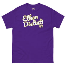 Load image into Gallery viewer, 410.A - Purple - BIG PRINT - White/Old Gold/Black Text - Design On Front Only - Unisex Classic Tee