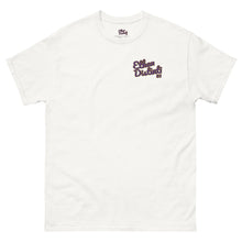 Load image into Gallery viewer, 410.C - White - Small Print - Purple/Old Gold/Black - Design on Front Only - Unisex Classic Tee