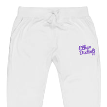 Load image into Gallery viewer, FWE - White - Purple Embroidered Text - Unisex Fleece - Slim Fit Sweatpants