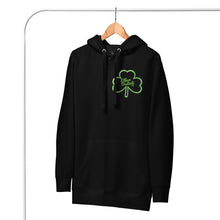 Load image into Gallery viewer, Clover - Black - Kelly Green Text/Clover - Design On Back - Unisex Hoodie *NOTE: This Item "Run Small" Order A Size Up.