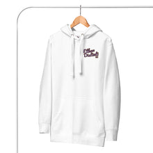 Load image into Gallery viewer, 410.C - White - Purple/Old Gold/Black Text - Design On Back/Front - Hoodie