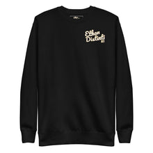 Load image into Gallery viewer, 410.B - Black - White/Old Gold/Purple Text - Design On Back/Front - Unisex Sweatshirt