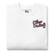 Load image into Gallery viewer, 410.C - White - Purple/Old Gold/Black Text - Design On Back/Front - Unisex Sweatshirt