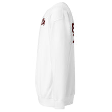 Load image into Gallery viewer, 202.B - White - Maroon/Black Text - Unisex Sweatshirt - Design On Back/Front