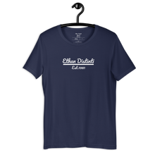 Load image into Gallery viewer, Ethan Distinti Est.1981 - Pink With White Text - Short-Sleeve Unisex T-Shirt