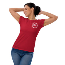 Load image into Gallery viewer, RESTORATION - True Red - White Text - Women's Short Sleeve T-Shirt