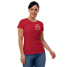Load image into Gallery viewer, RESTORATION - True Red - White Text - Women's Short Sleeve T-Shirt
