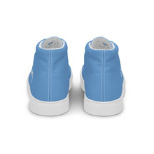 Load image into Gallery viewer, EDW - Jordy Blue - White Text - Women’s High Top Canvas Sneakers