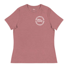 Load image into Gallery viewer, RESTORATION - Coll #2.A - Avail In The Colors: Pink, Heather Red, Heather Mauve, Athletic Heather, Heather Prism Lilac - Women's Relaxed T-Shirt