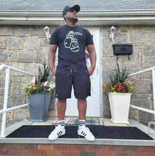 Load image into Gallery viewer, E.D.A Athletics - Big Gloves - Coll #1 - White Gloves, White Text - Unisex Short-Sleeve T-Shirt *Available In The Colors Of Black, Royal Blue