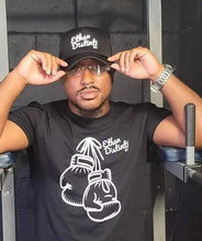 Load image into Gallery viewer, E.D.A Athletics - Big Gloves - Coll #1 - White Gloves, White Text - Unisex Short-Sleeve T-Shirt *Available In The Colors Of Black, Royal Blue