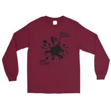 Load image into Gallery viewer, E.D.A Signature Small Print - Paint Splash Coll #5 - Black Text/Paint Splash - Avail In The Colors Of MILITARY GREEN, WHITE, MAROON, ROYAL BLUE, RED - Men's Long Sleeve Shirt