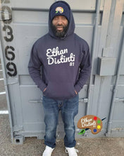 Load image into Gallery viewer, E.D.A Signature BIG PRINT - Navy Blazer With White Text - Unisex Hoodie**NOTE This Hoodie "RUN SMALL" Please Order A Size Bigger Than Your Normal Size.