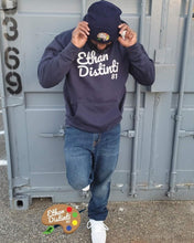 Load image into Gallery viewer, E.D.A Signature BIG PRINT - Navy Blazer With White Text - Unisex Hoodie**NOTE This Hoodie "RUN SMALL" Please Order A Size Bigger Than Your Normal Size.