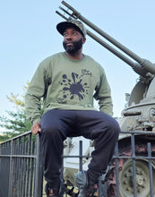 Load image into Gallery viewer, E.D.A Signature Small Print - Paint Splash Coll #5 - Black Text/Paint Splash - Avail In The Colors Of MILITARY GREEN, WHITE, MAROON, ROYAL BLUE, RED - Men's Long Sleeve Shirt