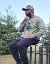 Load image into Gallery viewer, E.D.A Signature Small Print - Paint Splash Coll #5 - Black Text/Paint Splash - Avail In The Colors Of MILITARY GREEN, WHITE, MAROON, ROYAL BLUE, RED - Men's Long Sleeve Shirt