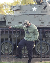 Load image into Gallery viewer, E.D.A Signature Small Print - Paint Splash Coll #5 - Black Text/Paint Splash - Avail In The Colors Of MILITARY GREEN, WHITE, MAROON, ROYAL BLUE, RED - Men's Long Sleeve Shirt