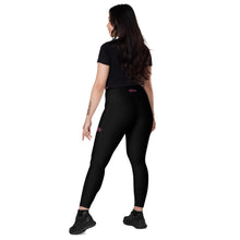 Load image into Gallery viewer, Art 101- Black - Pink Text - Leggings With SIDE POCKETS