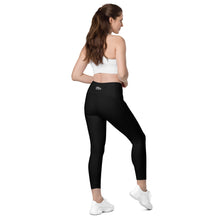 Load image into Gallery viewer, Art 101- Black - White Text - Leggings With SIDE POCKETS