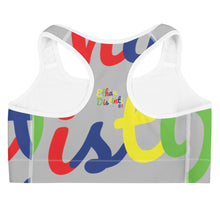 Load image into Gallery viewer, E.D.A 4 Colors Signature - Silver - Wrap Around With White Piping - Sports bra
