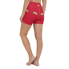 Load image into Gallery viewer, 9:15 Palette - Red - Yoga Shorts