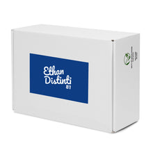 Load image into Gallery viewer, EDM - Royal Blue - White Text - Men’s High Top Canvas Sneakers