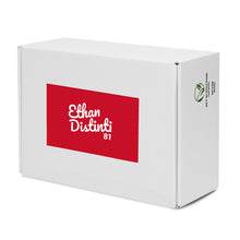 Load image into Gallery viewer, EDM - Red - White Text - Men’s High Top Canvas Sneakers