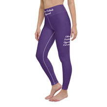 Load image into Gallery viewer, Purple With White Text - Yoga Leggings