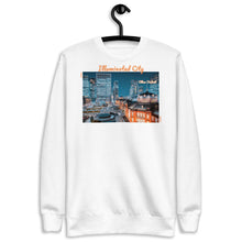 Load image into Gallery viewer, Illuminated City - Color : White - Unisex Fleece Pullover *NOTE : This Item "Run Small" Order A Size Bigger Than Your Size.