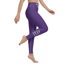 Load image into Gallery viewer, Purple With White Text - Yoga Leggings