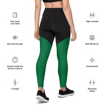 Load image into Gallery viewer, E.D.A Signature Rightside - Green 1 / Black - Sports Leggings