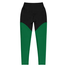 Load image into Gallery viewer, E.D.A Signature Rightside - Green 1 / Black - Sports Leggings