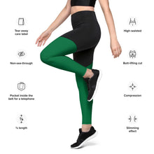 Load image into Gallery viewer, E.D.A Signature Rightside - Green 1 / Black - Sports Leggings