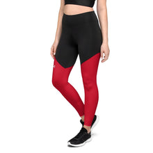 Load image into Gallery viewer, E.D.A Signature Rightside - Red / Black - Sports Leggings