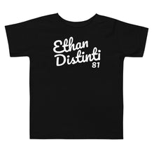 Load image into Gallery viewer, E.D.A Signature -Toddler Coll #2 - White Text - Short Sleeve Tee *Avail In The Colors: BLACK, PINK, HEATHER COLOMBIA BLUE,