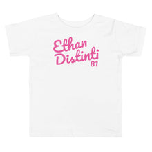 Load image into Gallery viewer, E.D.A Signature - Toddler Coll #1 - Pink Text -Toddler Short Sleeve Tee *Avail In The Colors: WHITE, BLACK