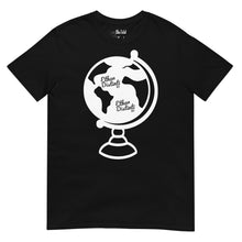 Load image into Gallery viewer, Ethan Globe - Black With White, Black Text - Short-Sleeve Unisex T-Shirt