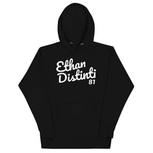 Load image into Gallery viewer, *E.D.A Signature BIG PRINT - Black With White Text - Unisex Hoodie**NOTE This Hoodie "RUN SMALL" Please Order A Size Bigger Than Your Normal Size.