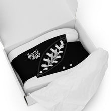 Load image into Gallery viewer, EDW - Black - White Text - Women’s High Top Canvas Sneakers